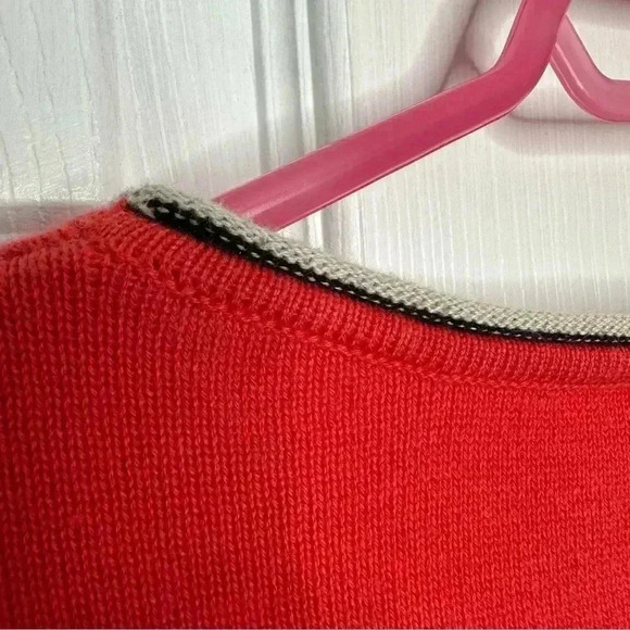 Tanjay Pullover Sweater Stripes Orange / Cream / Black Size  Large - Picture 15 of 16